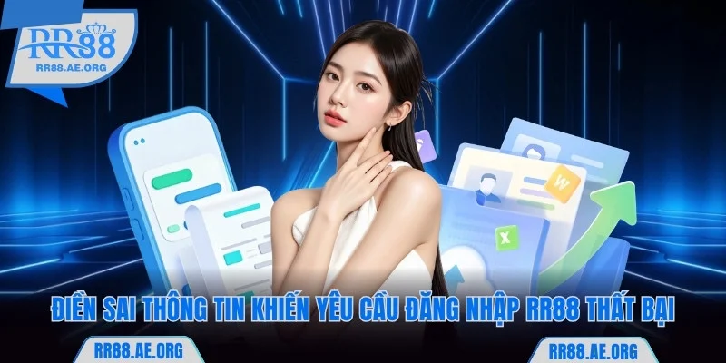 Điền sai thông tin khiến yêu cầu đăng nhập RR88 thất bại